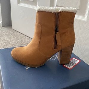 Brown heel booties